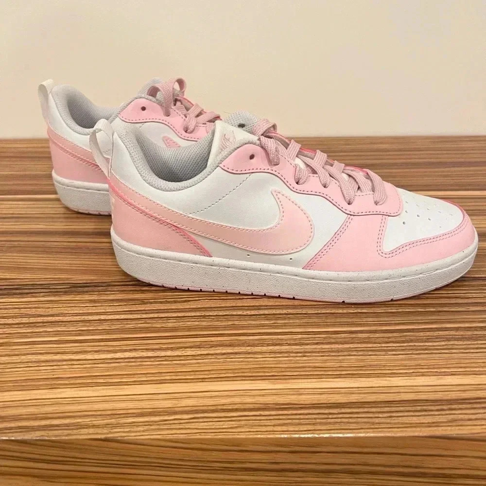 NIKE | Court Low Borough Recraft | Pink White | Boys Youth 6/ Womens 7.5 - Picture 6 of 9